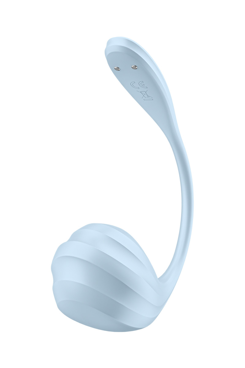 картинка Виброяйцо Satisfyer Smooth Petal Connect App, голубое, 6,5 см от магазина ErosMania