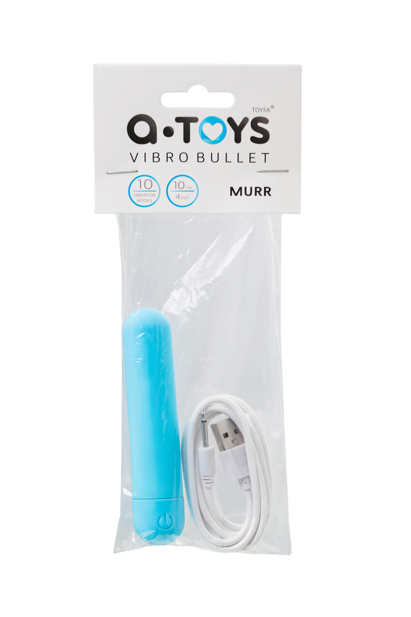 картинка Вибропуля A-Toys by TOYFA MURR, силикон, голубой, 10 см от магазина ErosMania