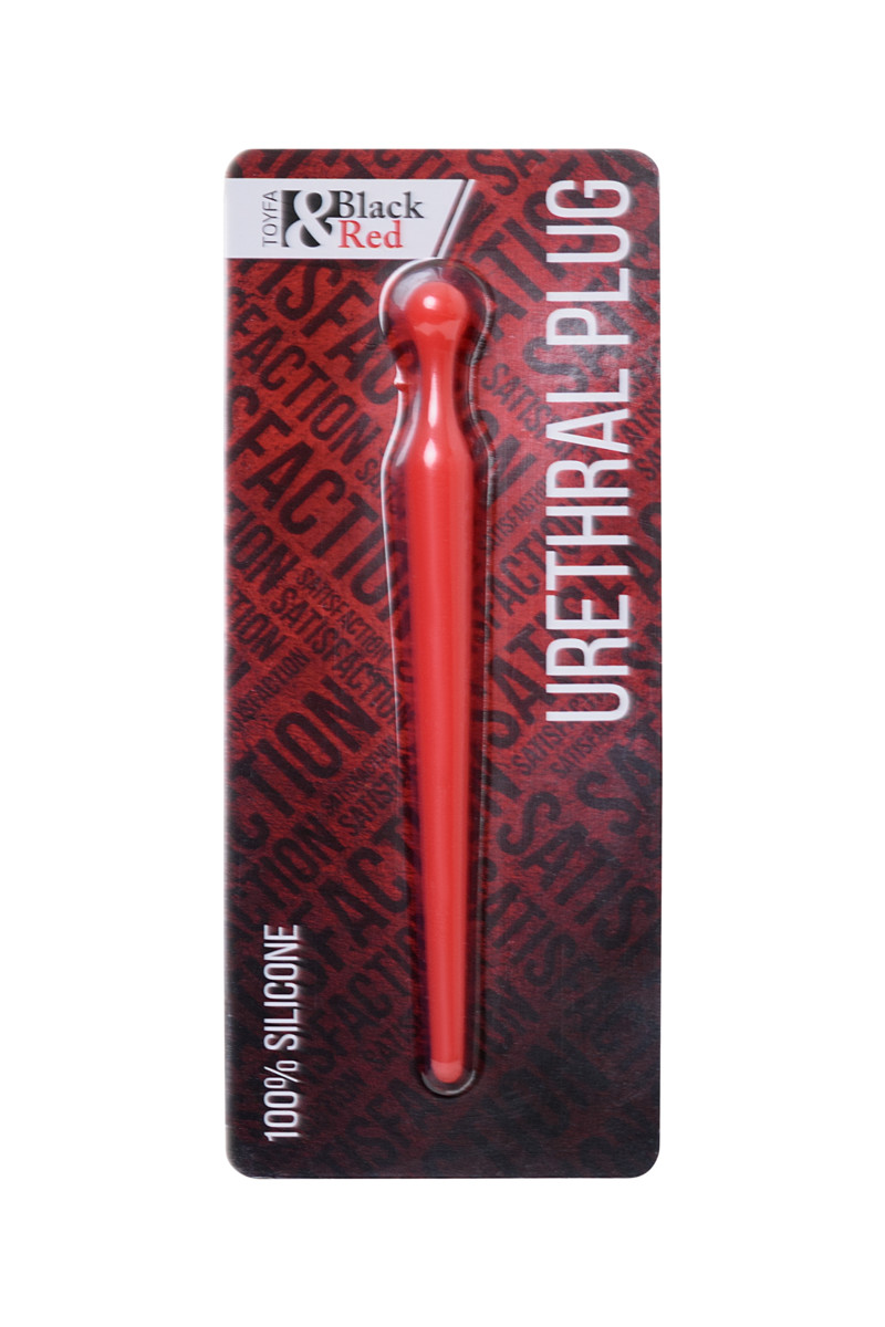 картинка Уретральный плаг Black&Red by TOYFA, силикон, красный, 10 см от магазина ErosMania