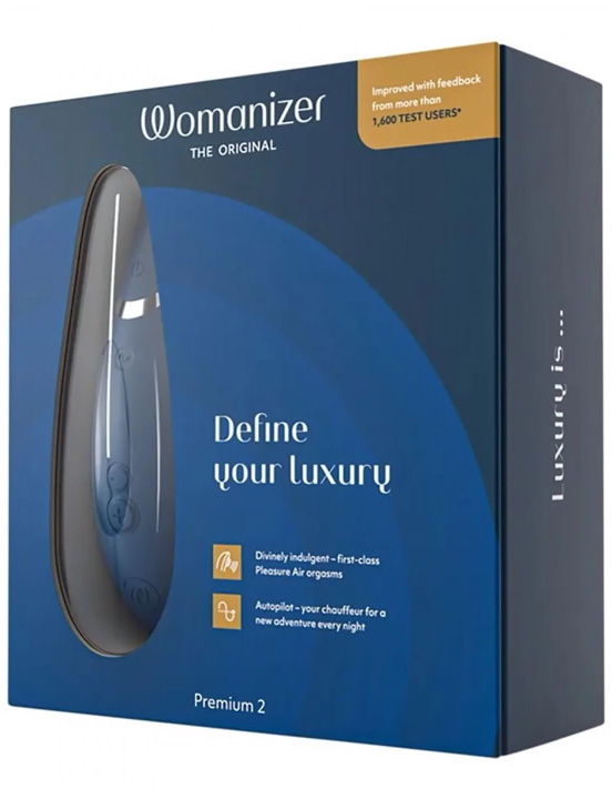 картинка Стимулятор клитора Womanizer Premium 2, синий от магазина ErosMania