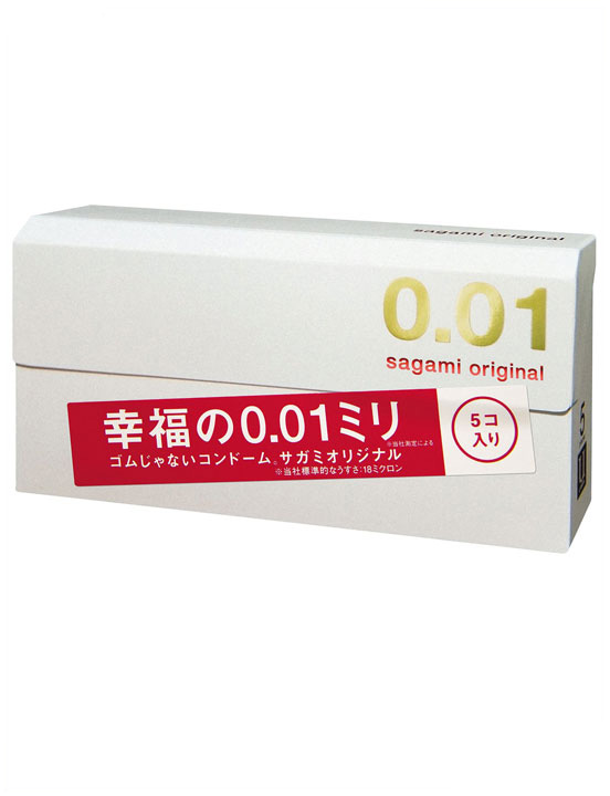 картинка Презервативы Sagami Original 0.01, тонкие, полиуретановые, 5 шт. от магазина ErosMania