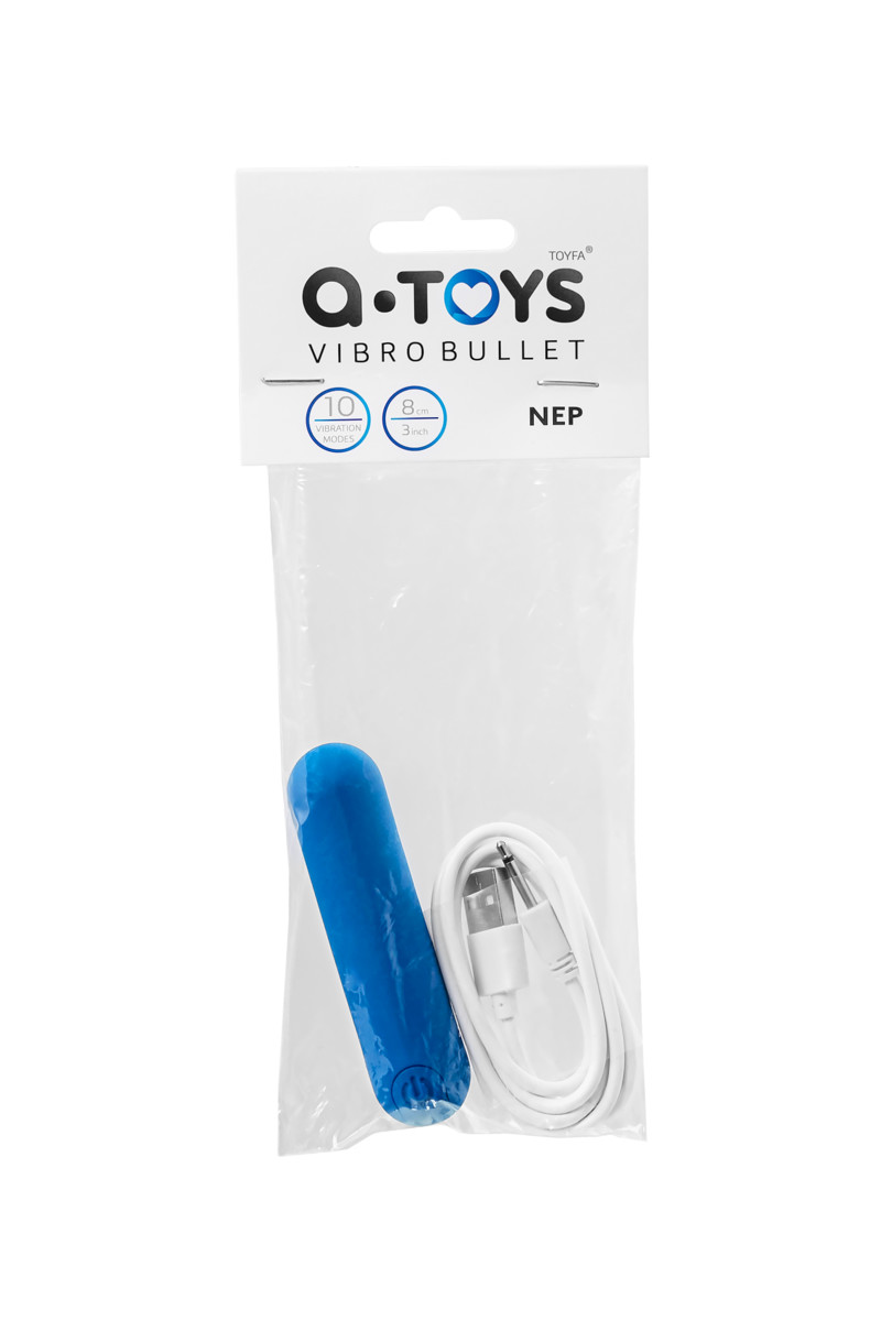 картинка Вибропуля A-Toys NEP, силикон, синий, 8 см от магазина ErosMania