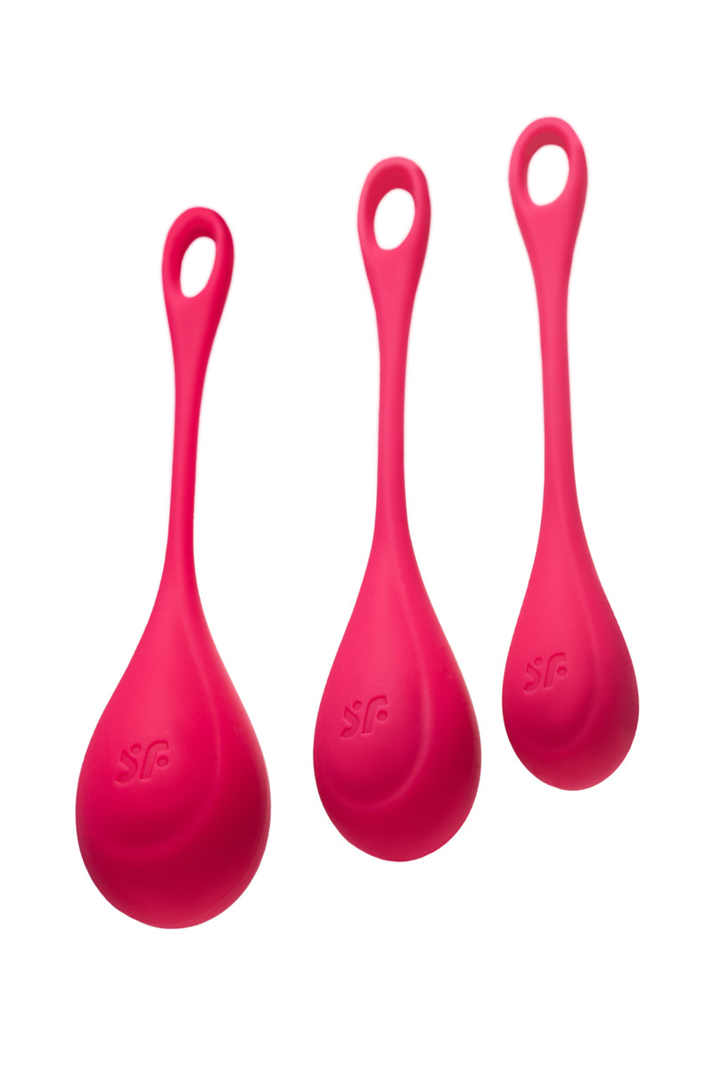 картинка Набор вагинальных шариков Satisfyer YONI, силикон, красный, Ø 2 см. от магазина ErosMania