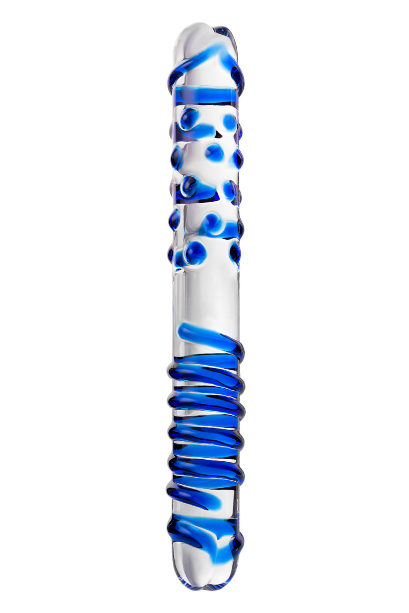 картинка Двусторонний фаллоимитатор Sexus Glass, стекло, прозрачный, 22 см от магазина ErosMania