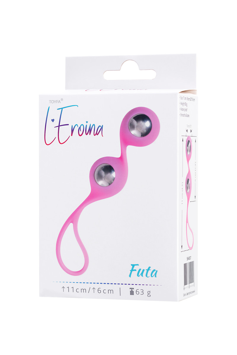картинка Вагинальные шарики L'Eroina Futa, силикон, розовые, 11 см, Ø 1,9 см, 63 г от магазина ErosMania