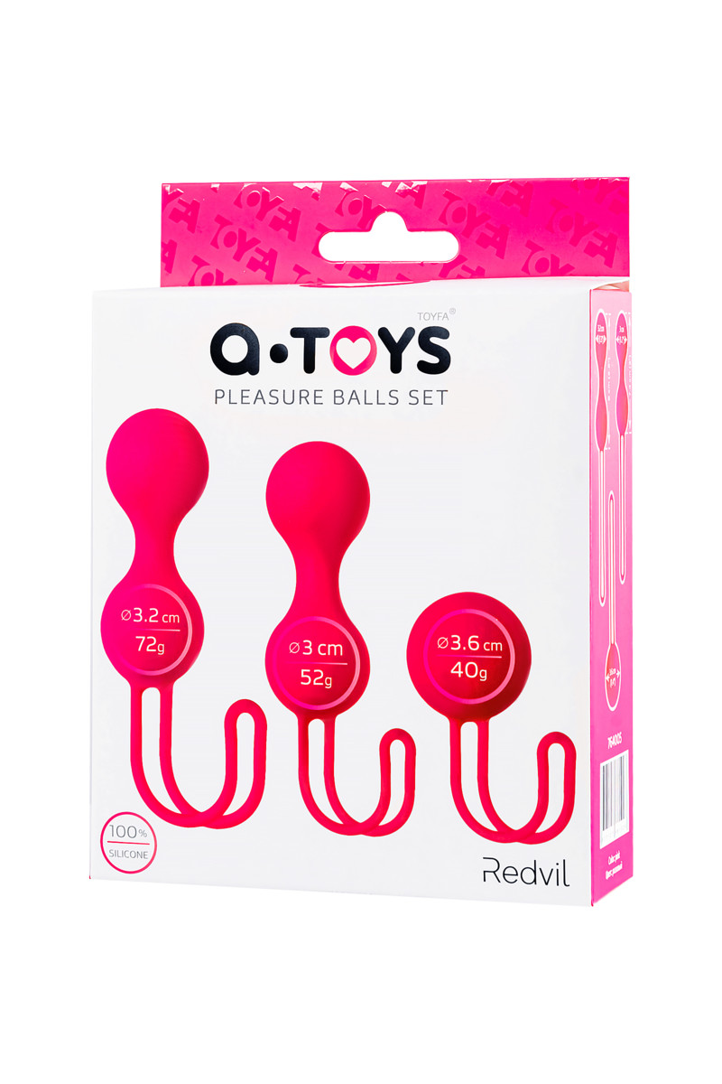 картинка Вагинальные шарики A-Toys by TOYFA Redvil, силикон, розовые, 16,5 см от магазина ErosMania