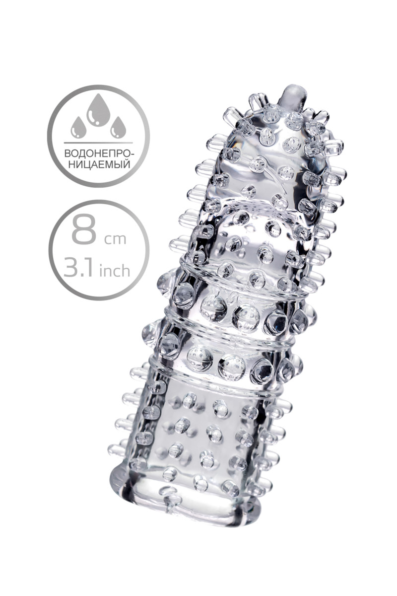 картинка Насадка на палец A-Toys Arbo, ТРЕ, прозрачный, 8 см от магазина ErosMania