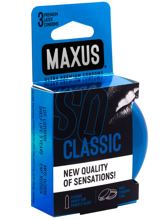 картинка Презервативы MAXUS Classic, классические, 3 шт., ж/к от магазина ErosMania