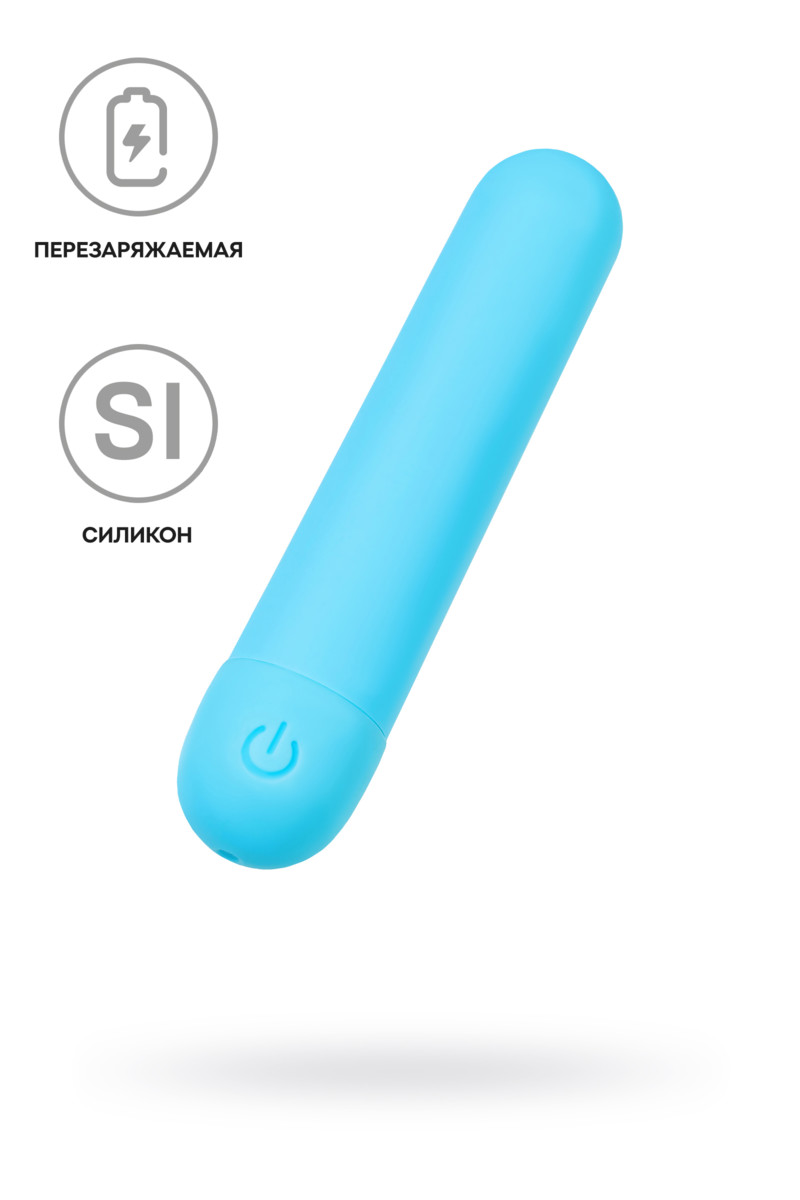 картинка Вибропуля A-Toys by TOYFA MURR, силикон, голубой, 10 см от магазина ErosMania