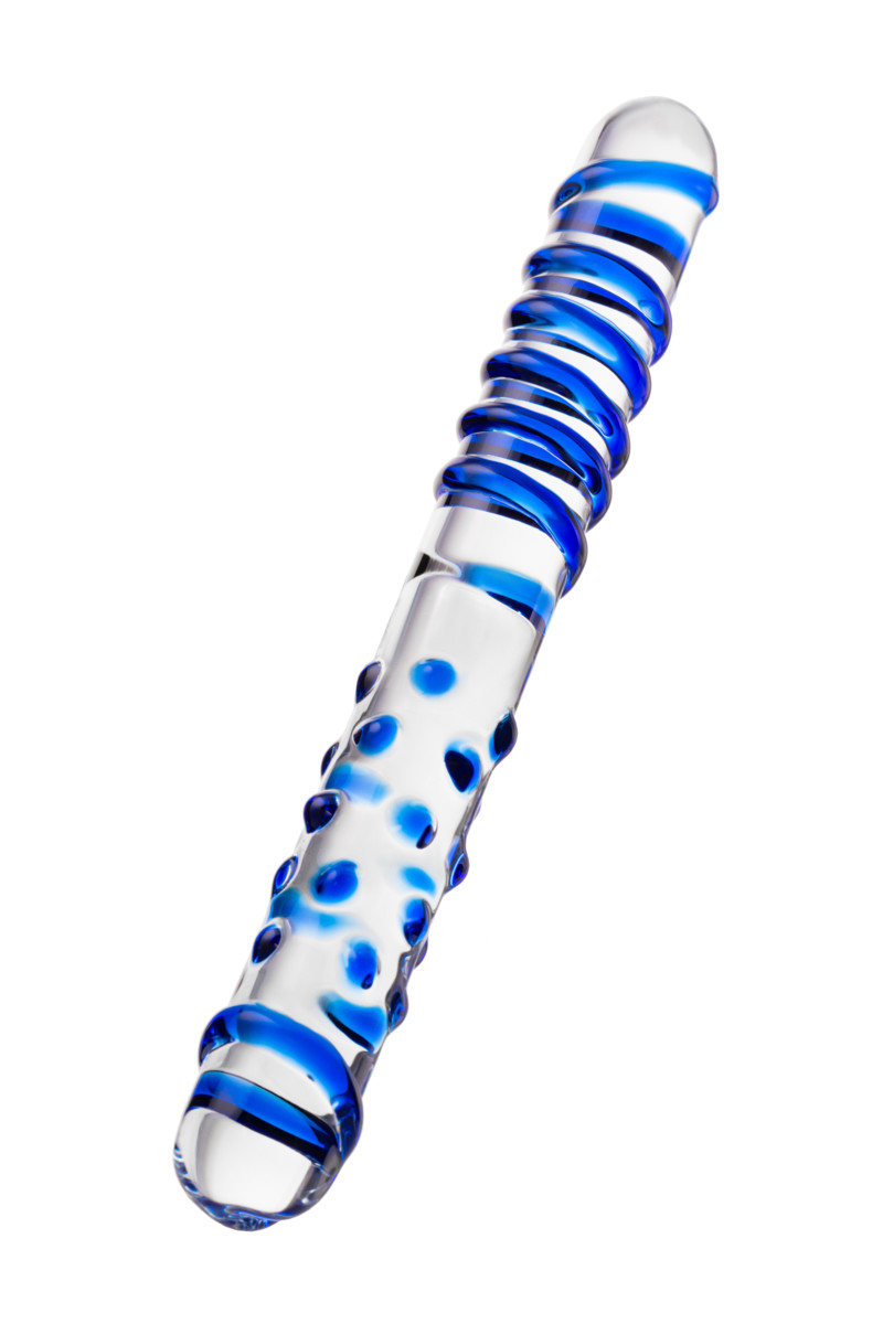 картинка Двусторонний фаллоимитатор Sexus Glass, стекло, прозрачный, 22 см от магазина ErosMania