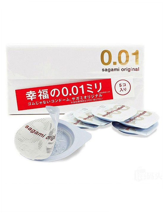 картинка Презервативы Sagami Original 0.01, тонкие, полиуретановые, 5 шт. от магазина ErosMania