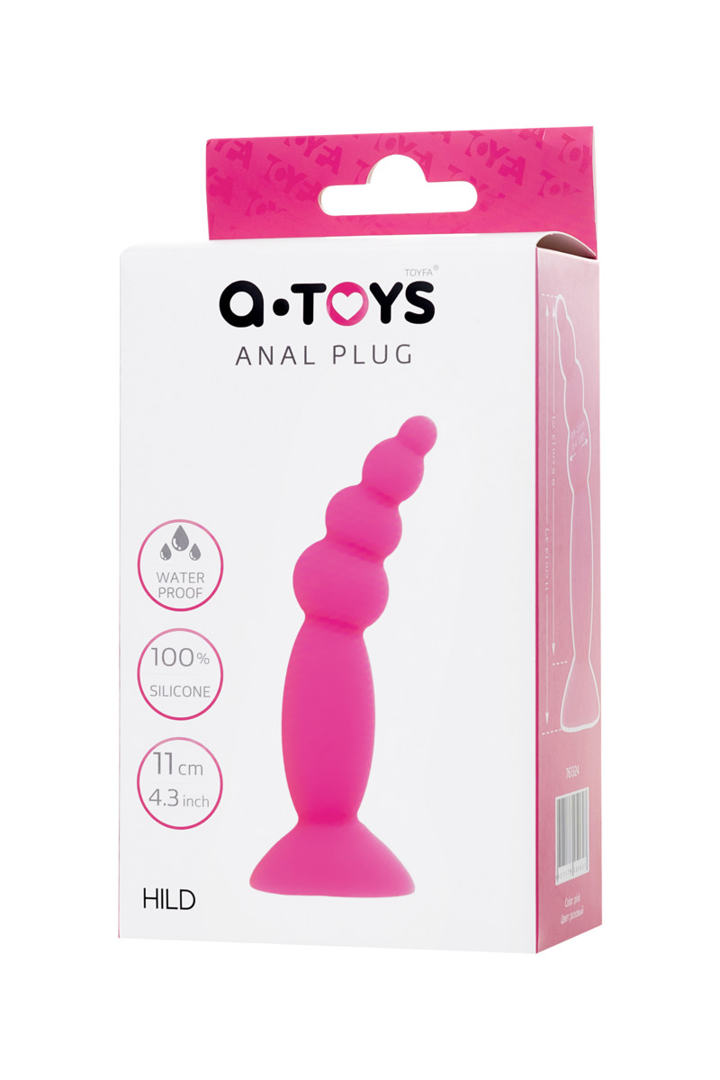 картинка Анальная втулка A-Toys by TOYFA Hild, силикон, розовый, 11 см от магазина ErosMania