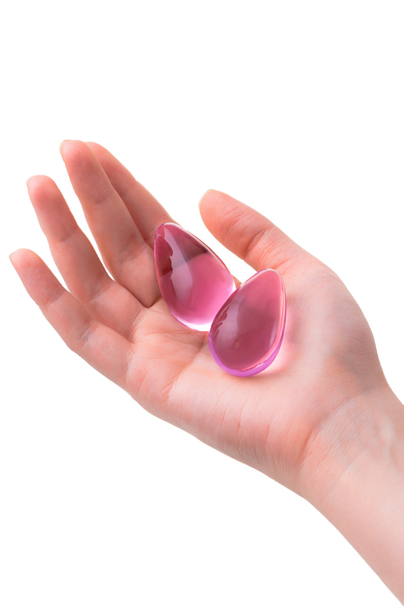 картинка Вагинальные шарики Sexus Glass, стекло, розовые, Ø 2,7 см от магазина ErosMania