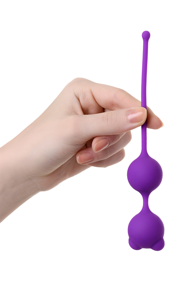 картинка Вагинальные шарики A-Toys by TOYFA Meeko, силикон, фиолетовые, 16,4 см, Ø 2,7 см от магазина ErosMania
