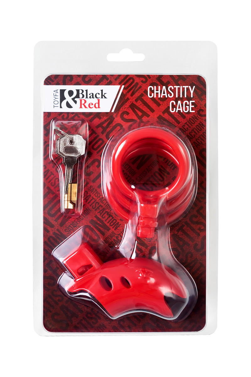 картинка Пояс верности мужской Black&Red by TOYFA, ABS пластик, красный, 10 см от магазина ErosMania