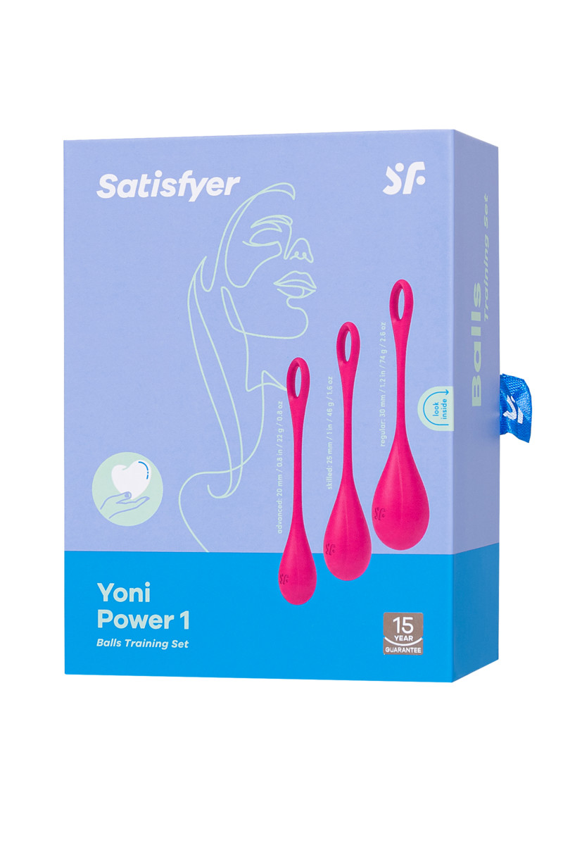 картинка Набор вагинальных шариков Satisfyer YONI, силикон, красный, Ø 2 см. от магазина ErosMania